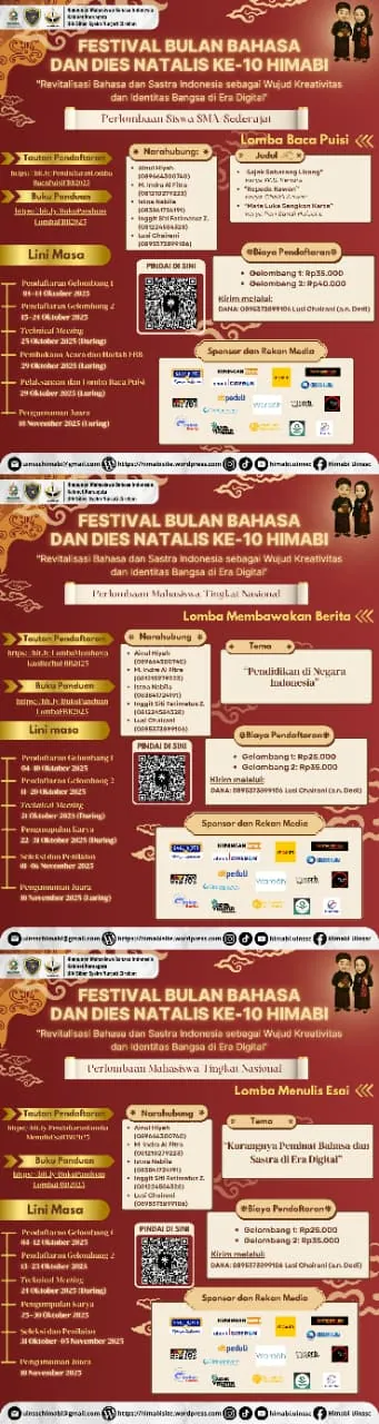 Festival Bulan Bahasa dan Dies Natalis ke–10 HIMABI